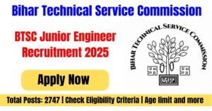 BTSC Junior Engineer Recruitment 2025 Online Form