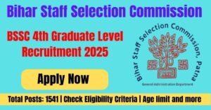 Bihar BSSC 4th Graduate Level Recruitment 2025 Online Form