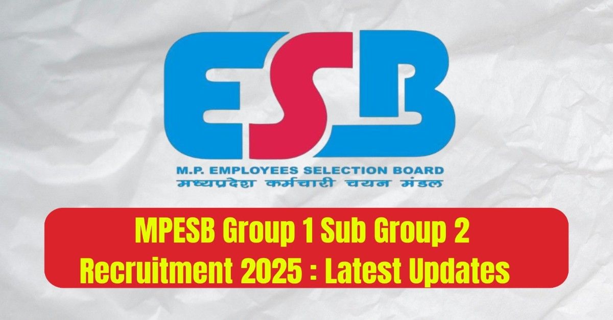 MPESB Group 1 Sub Group 2 Recruitment 2025